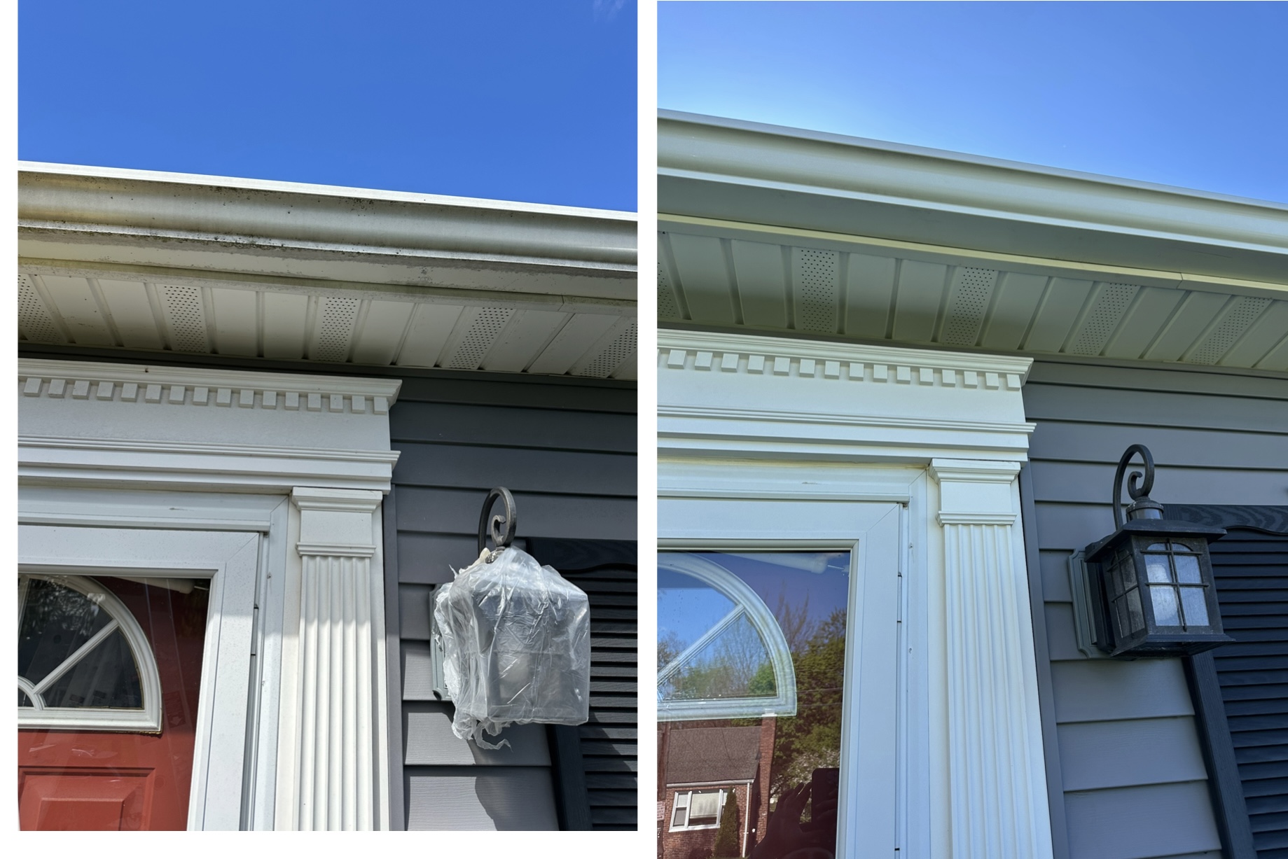 House and siding soft wash — before and after