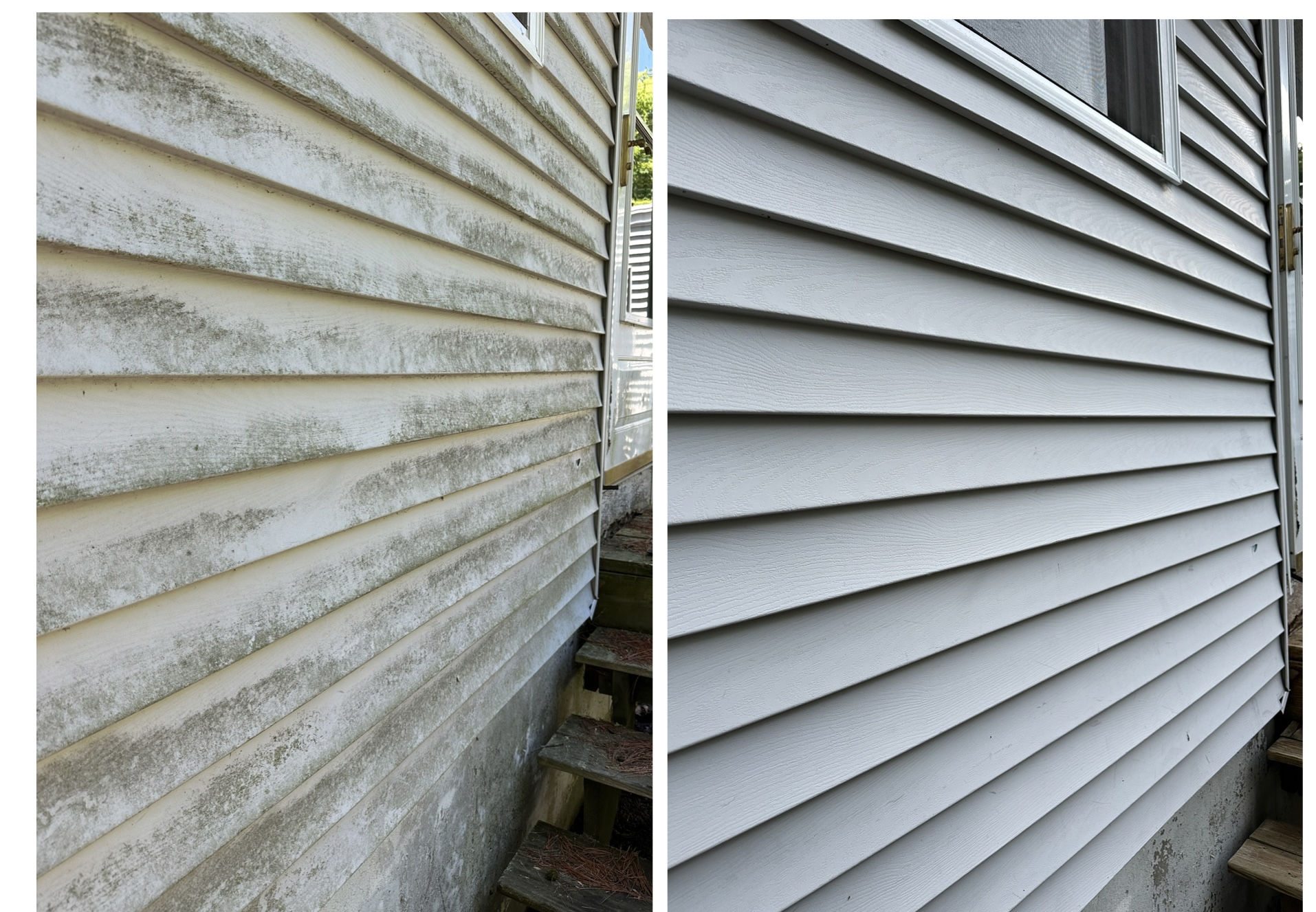 House and siding soft wash — before and after