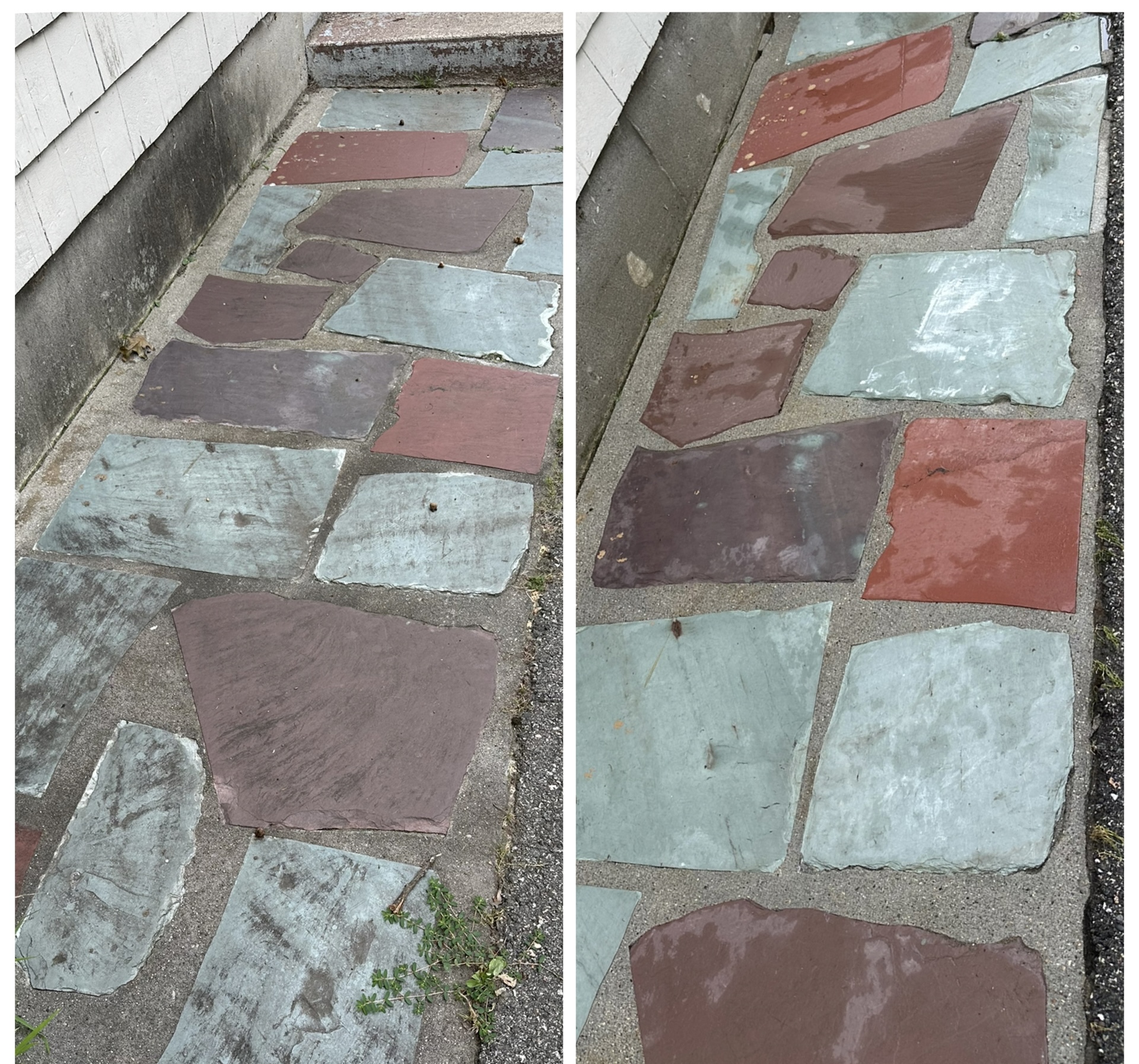 Patio cleaning — before and after