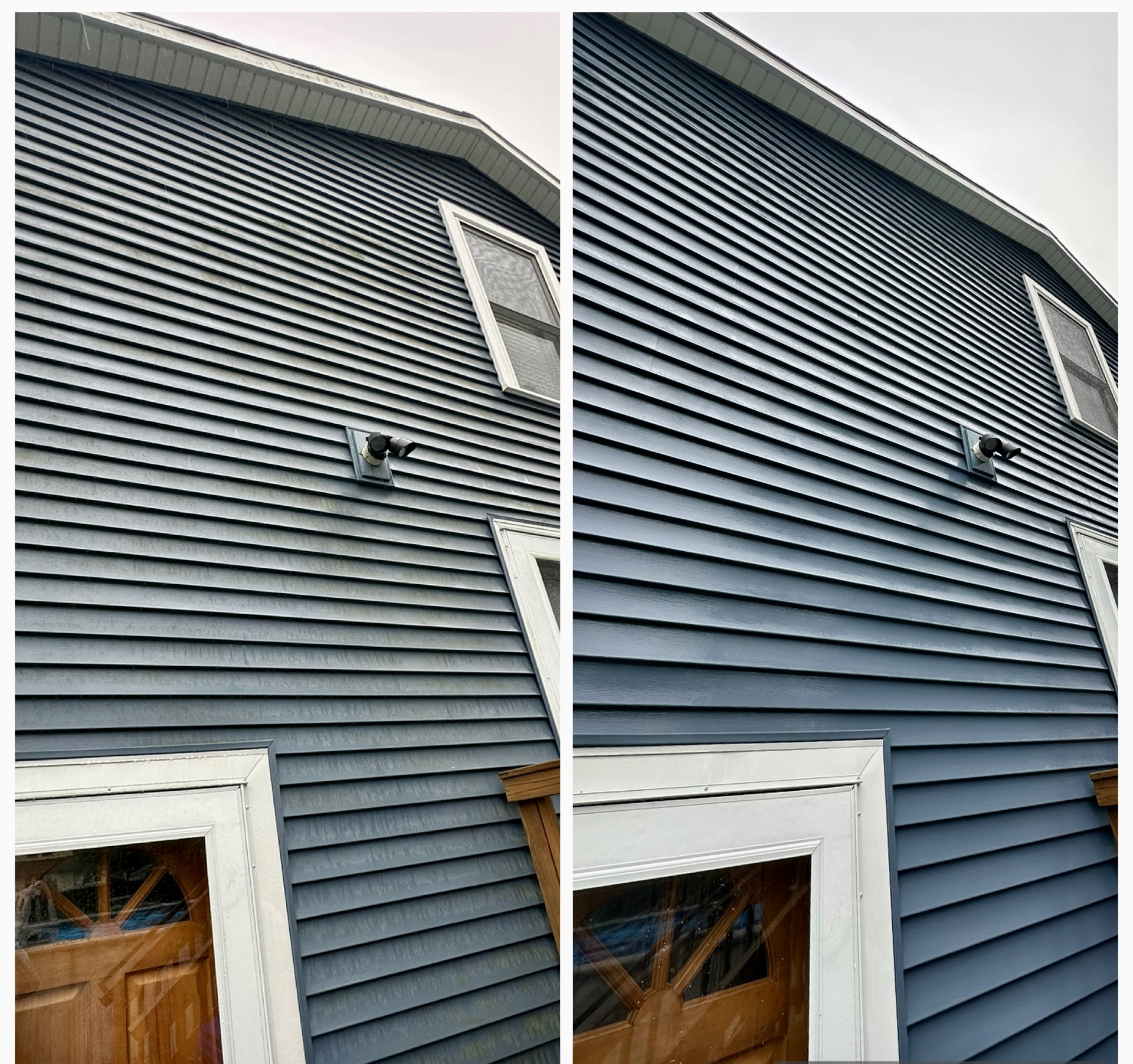 House and siding soft wash — before and after