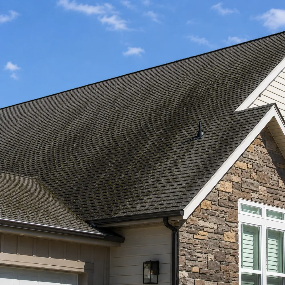Roof soft wash — before