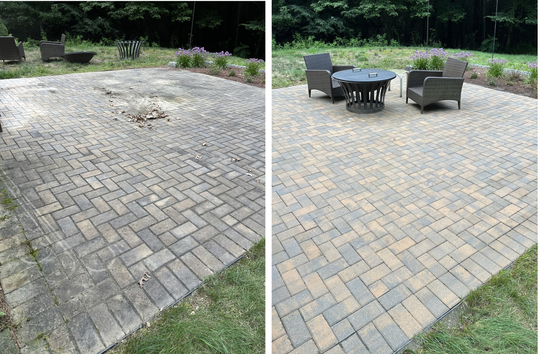 Patio cleaning — before and after