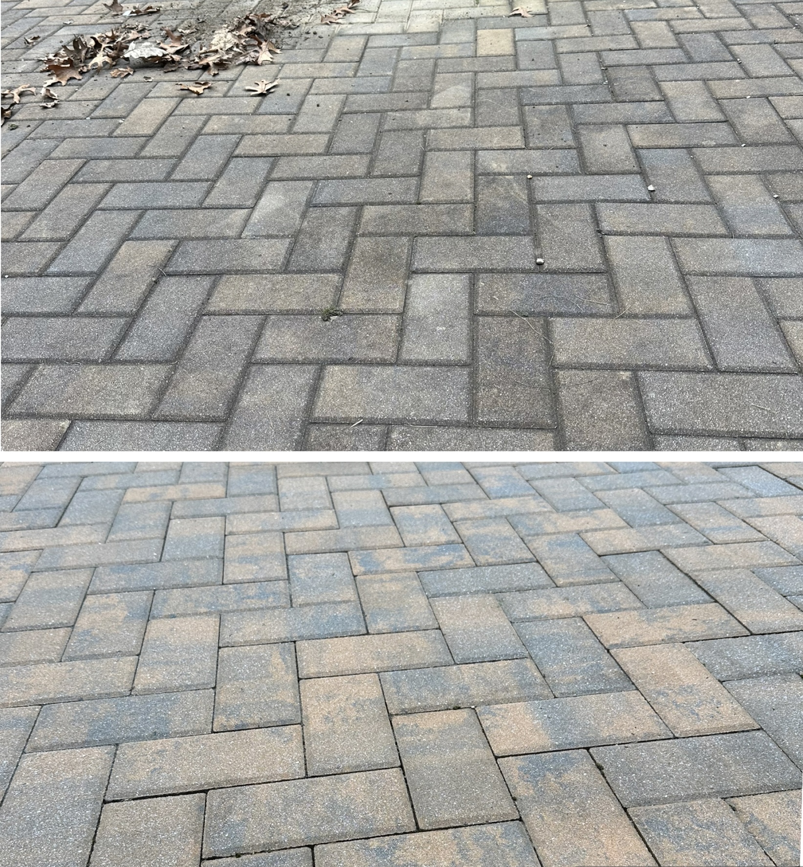 Patio cleaning — before and after