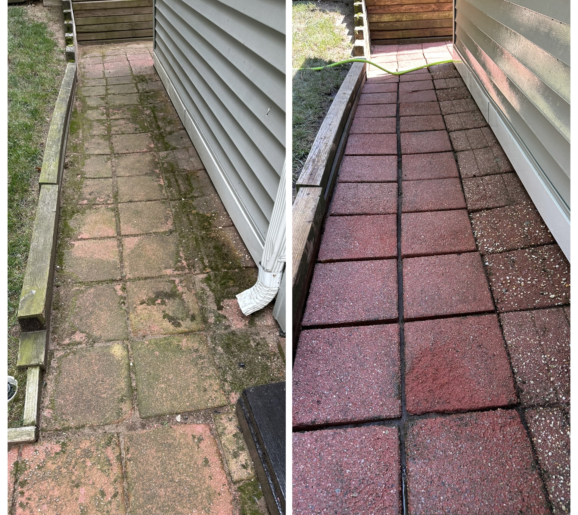 Patio cleaning — before and after