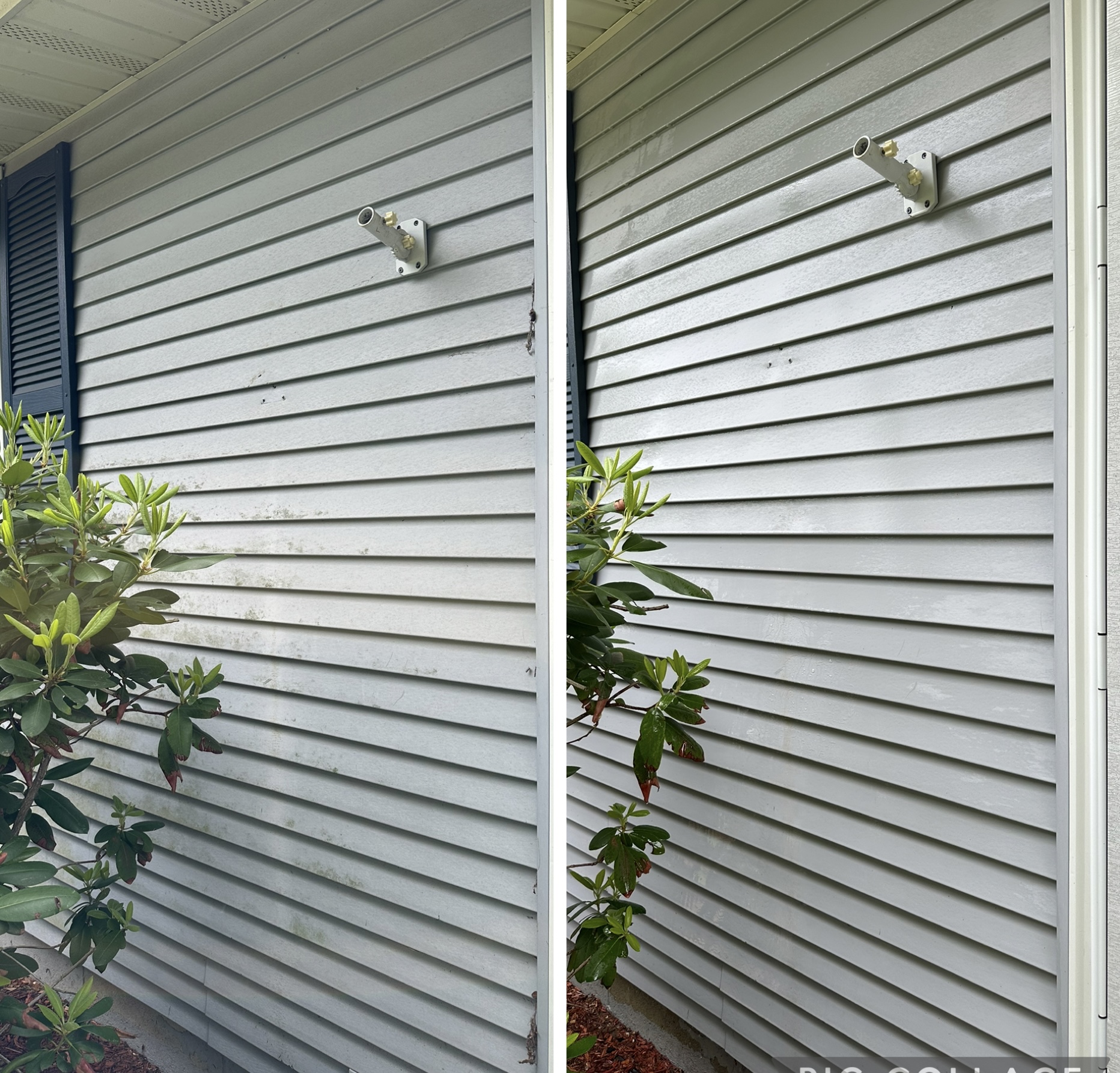 House and siding soft wash — before and after