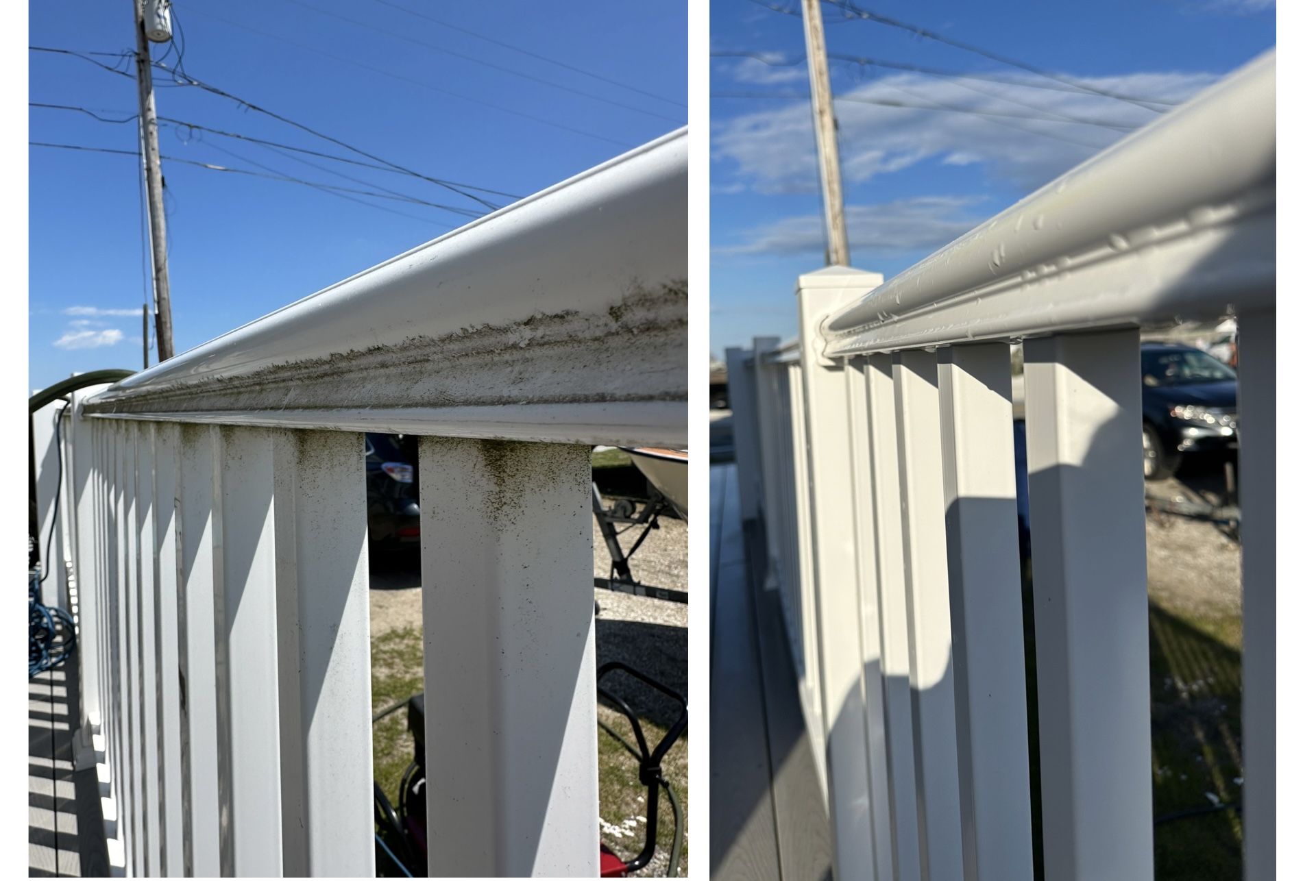 Deck and fence cleaning — before and after