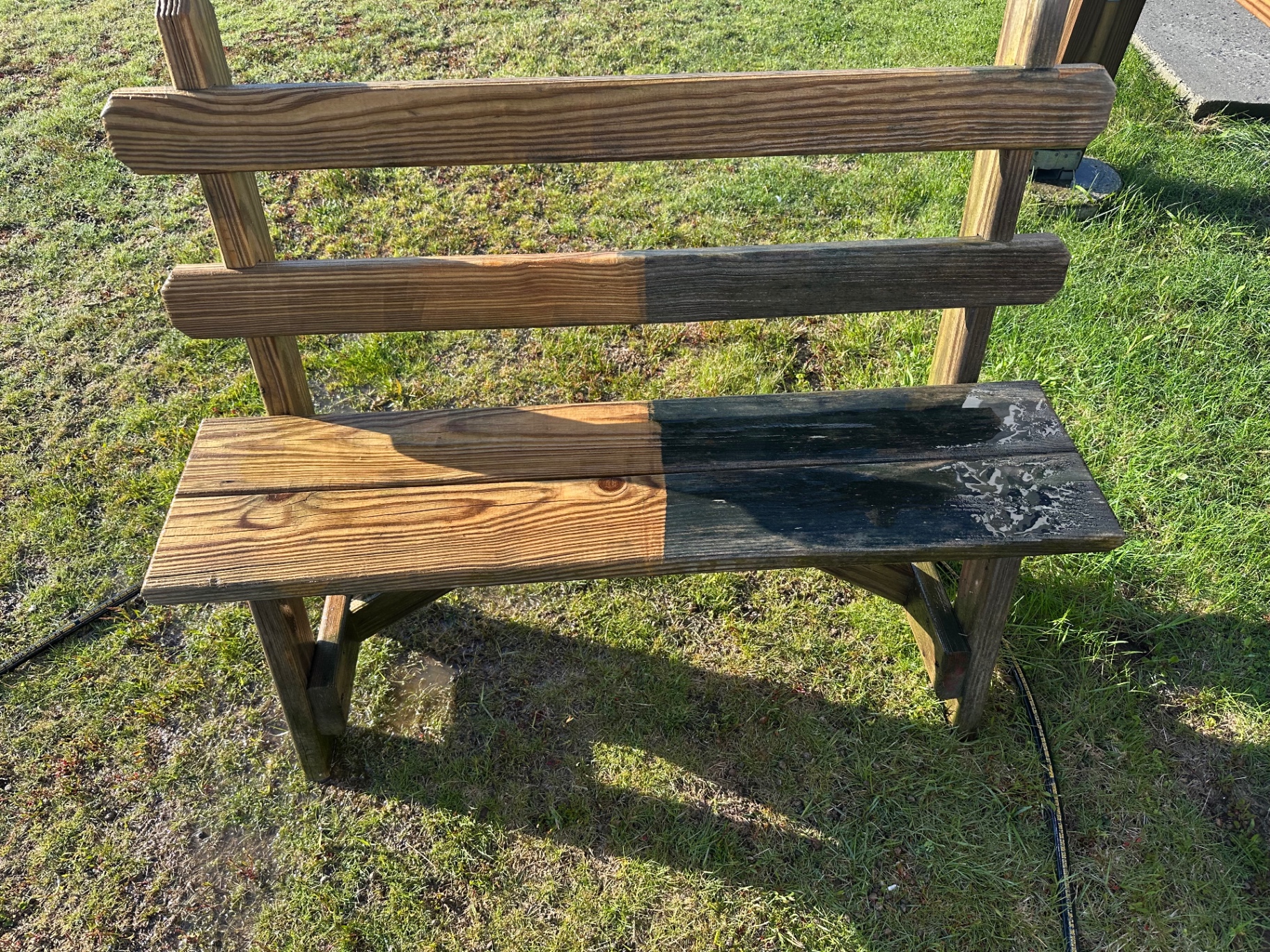 Deck and fence cleaning — before and after
