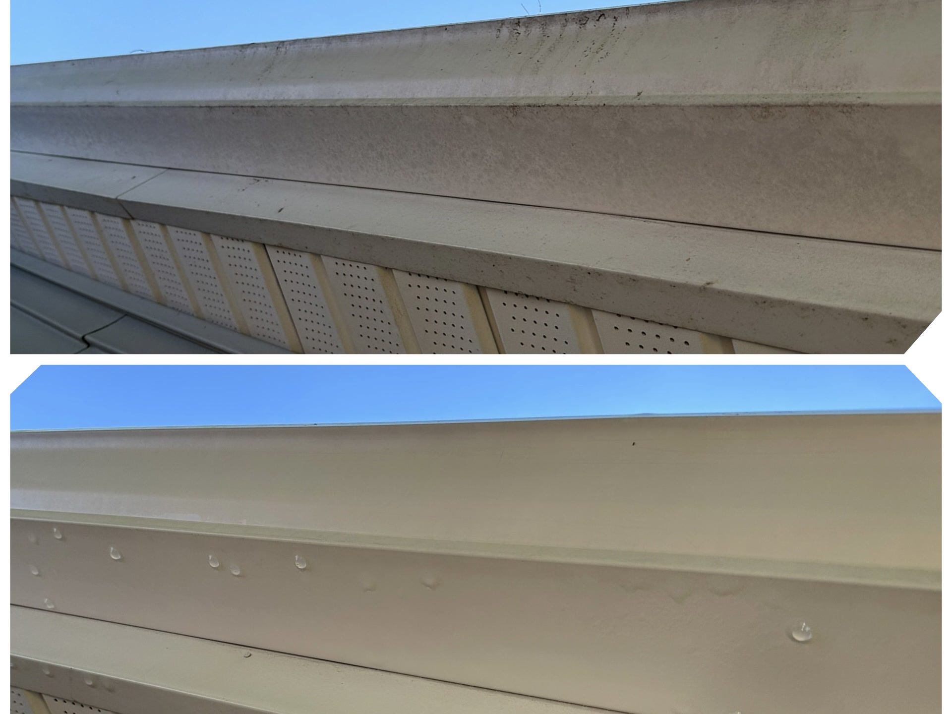 Gutter brightening — before and after