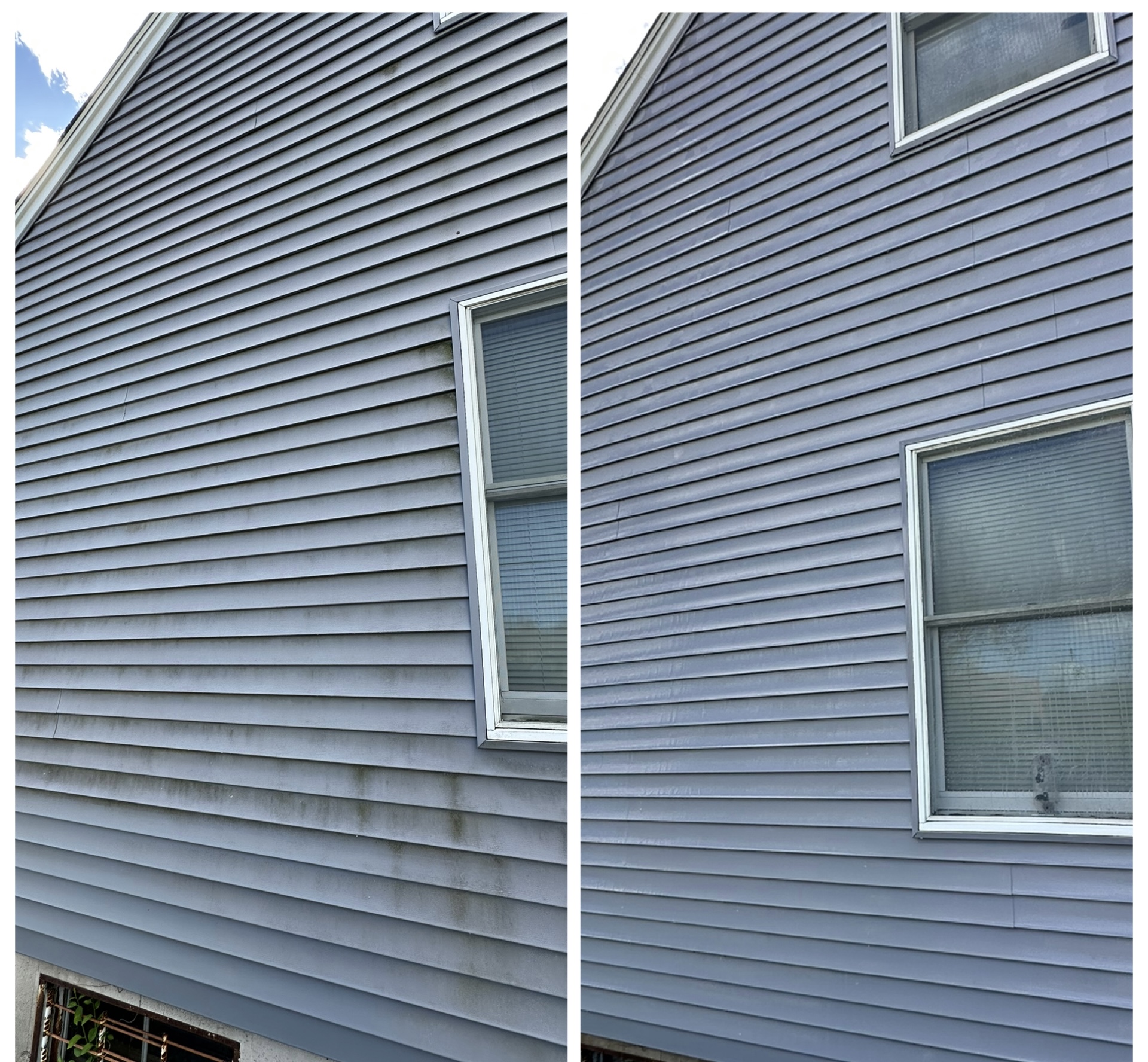House and siding soft wash — before and after