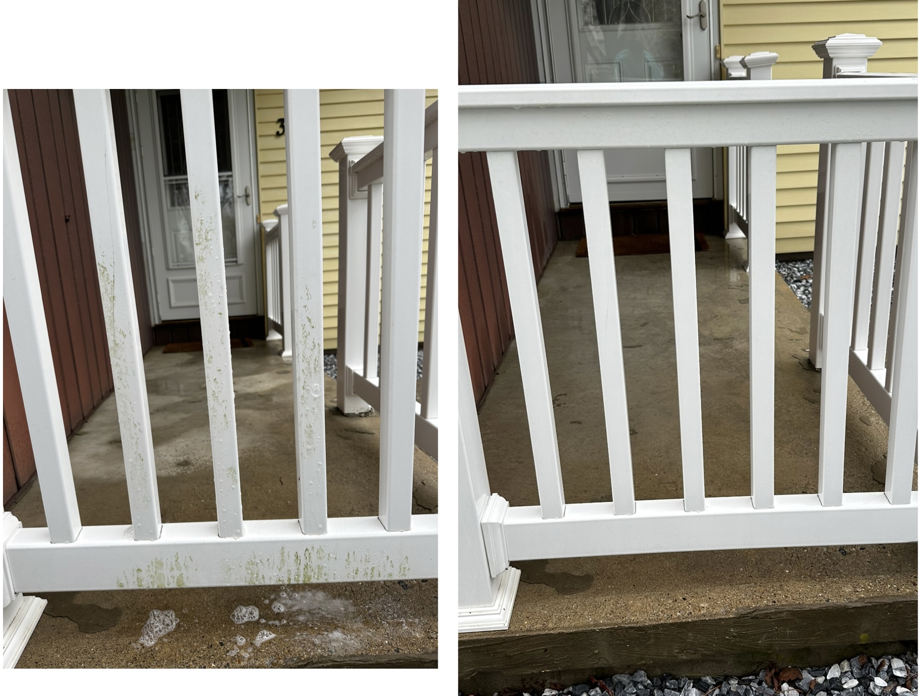 Deck and fence cleaning — before and after