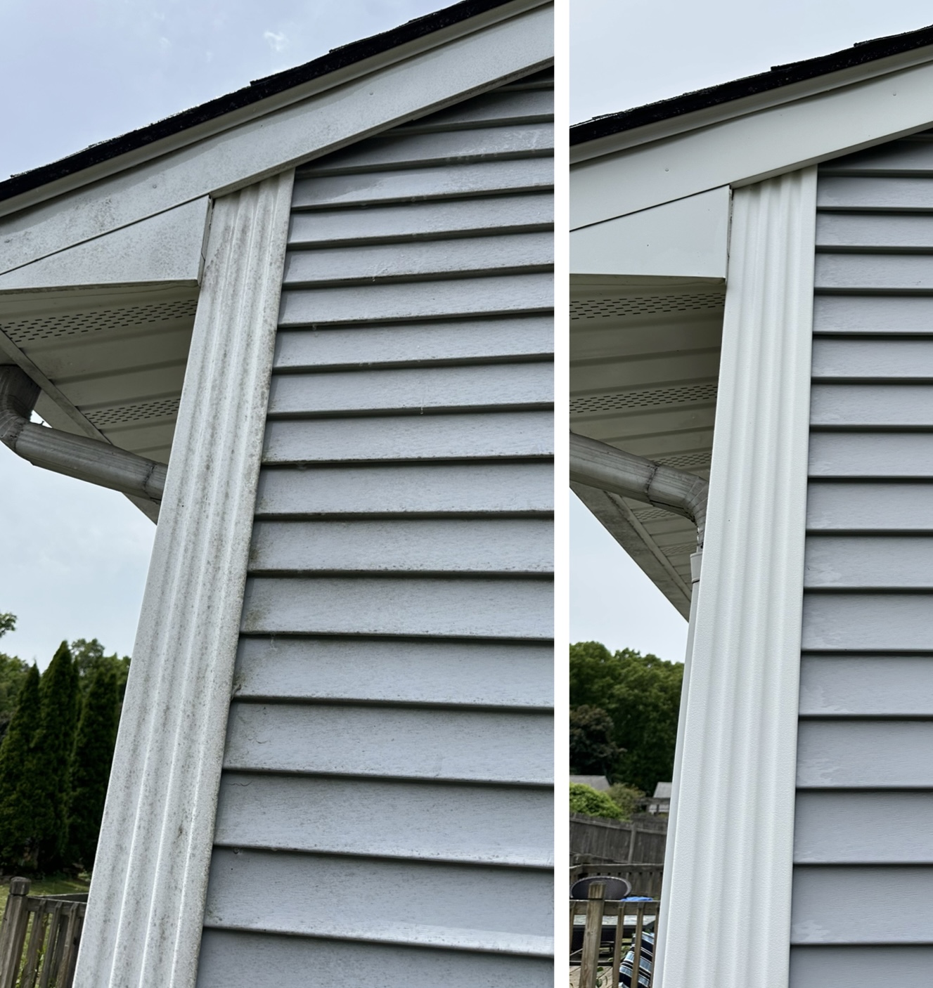 House and siding soft wash — before and after