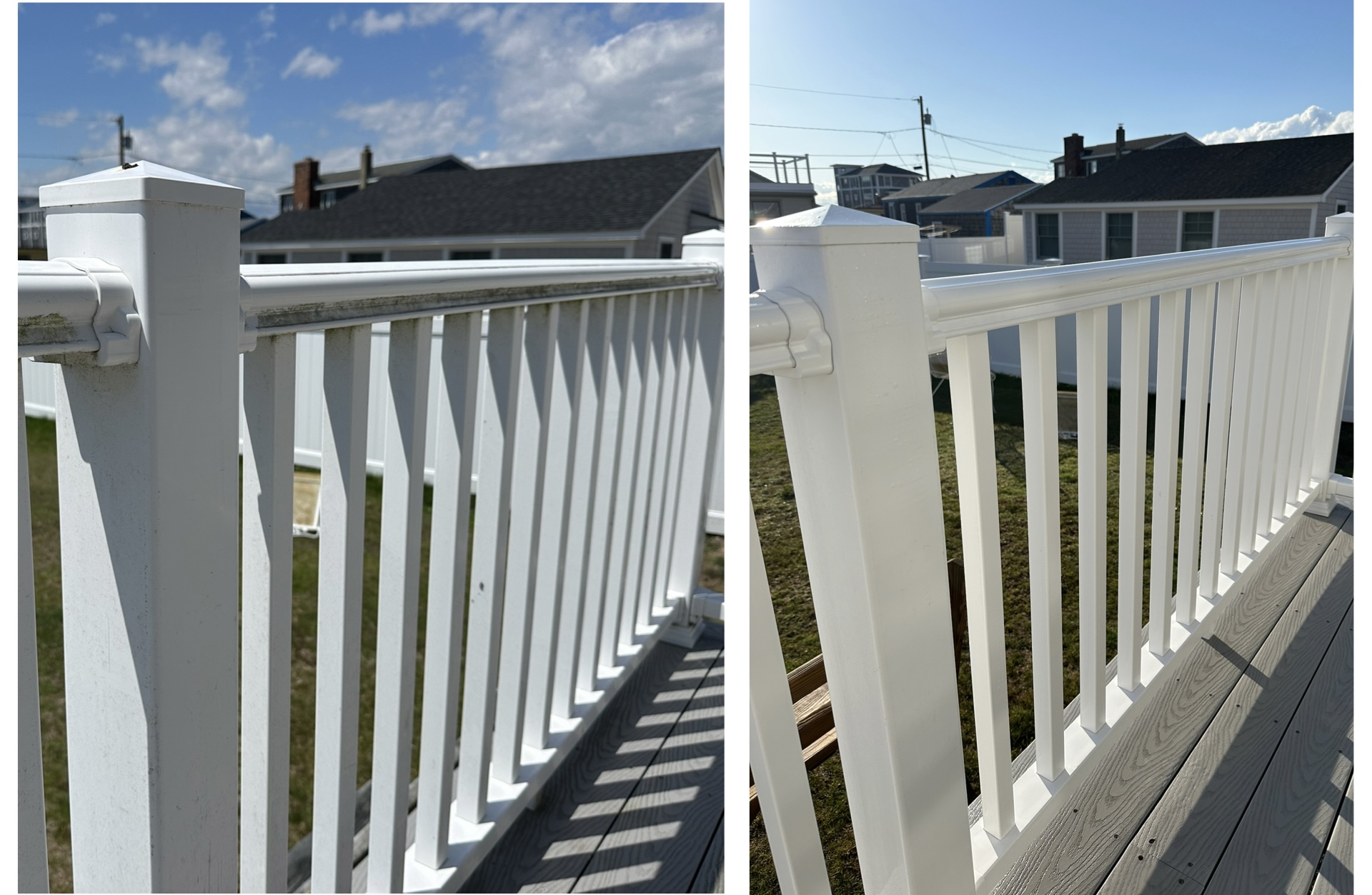 Deck and fence cleaning — before and after