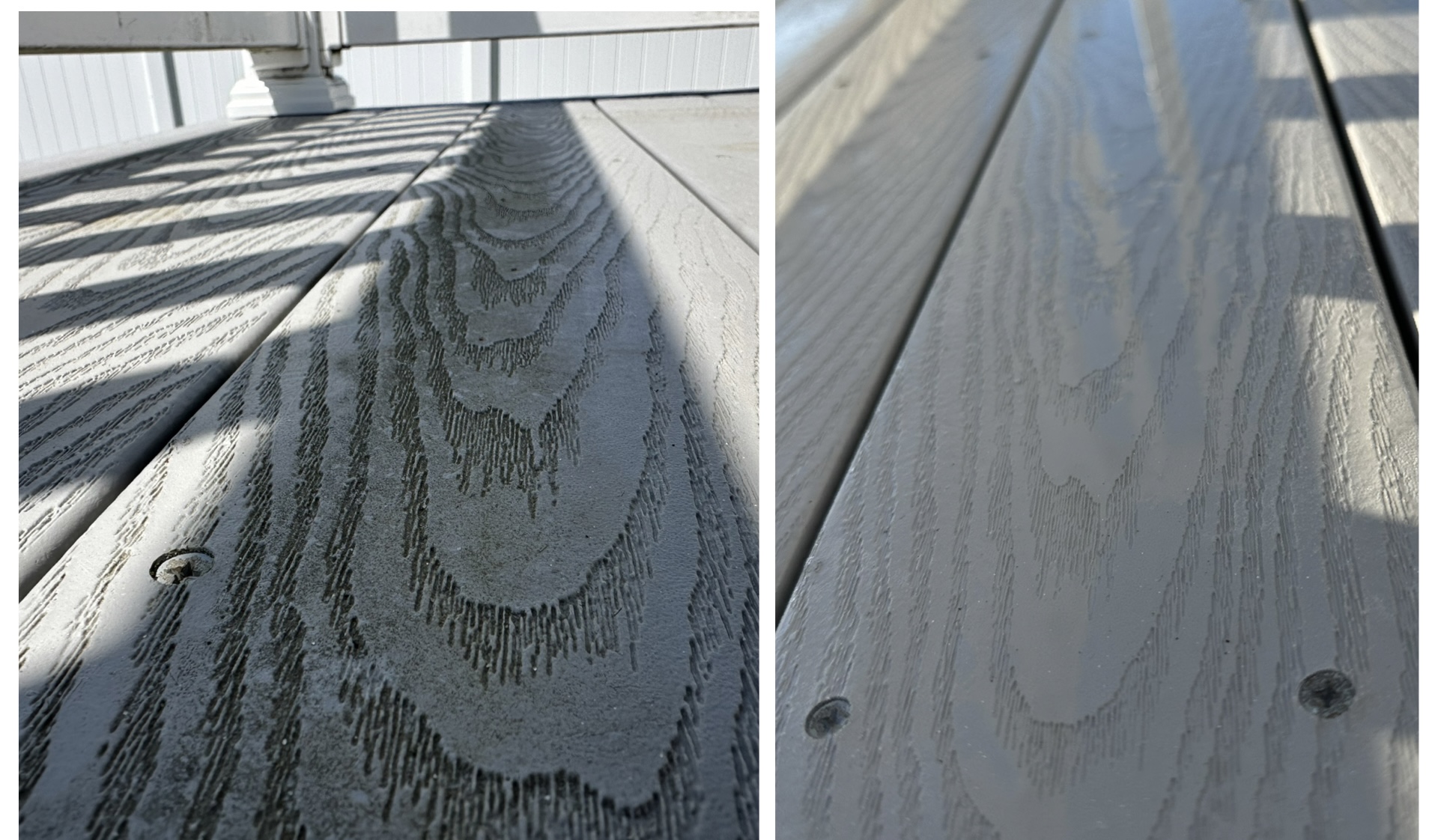 Deck and fence cleaning — before and after