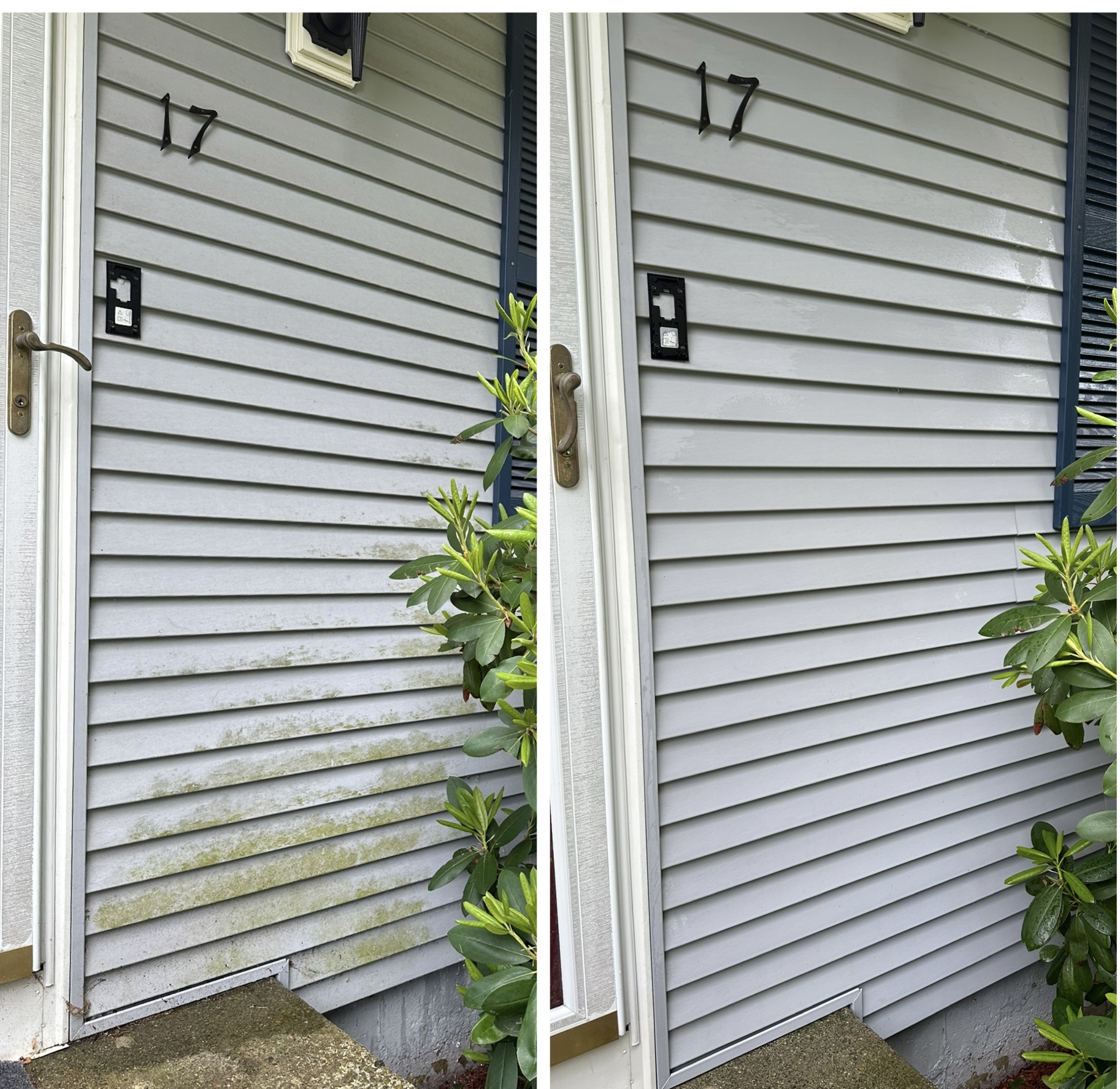 House and siding soft wash — before and after