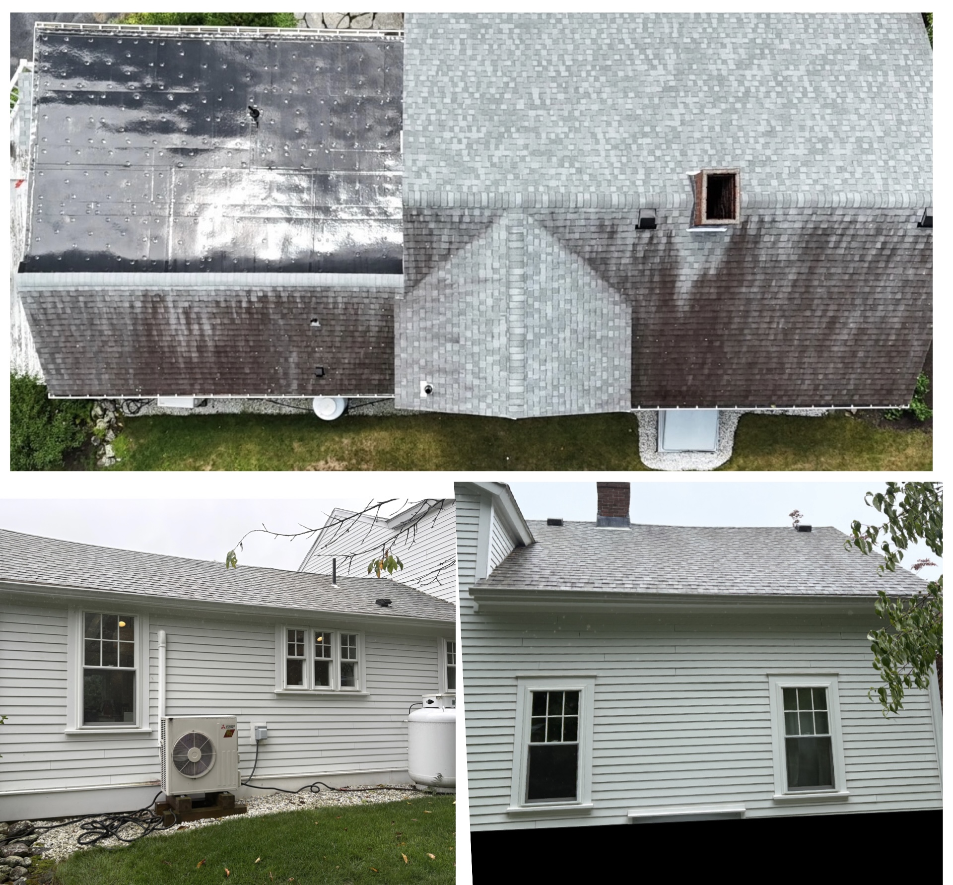 Roof soft wash — before and after