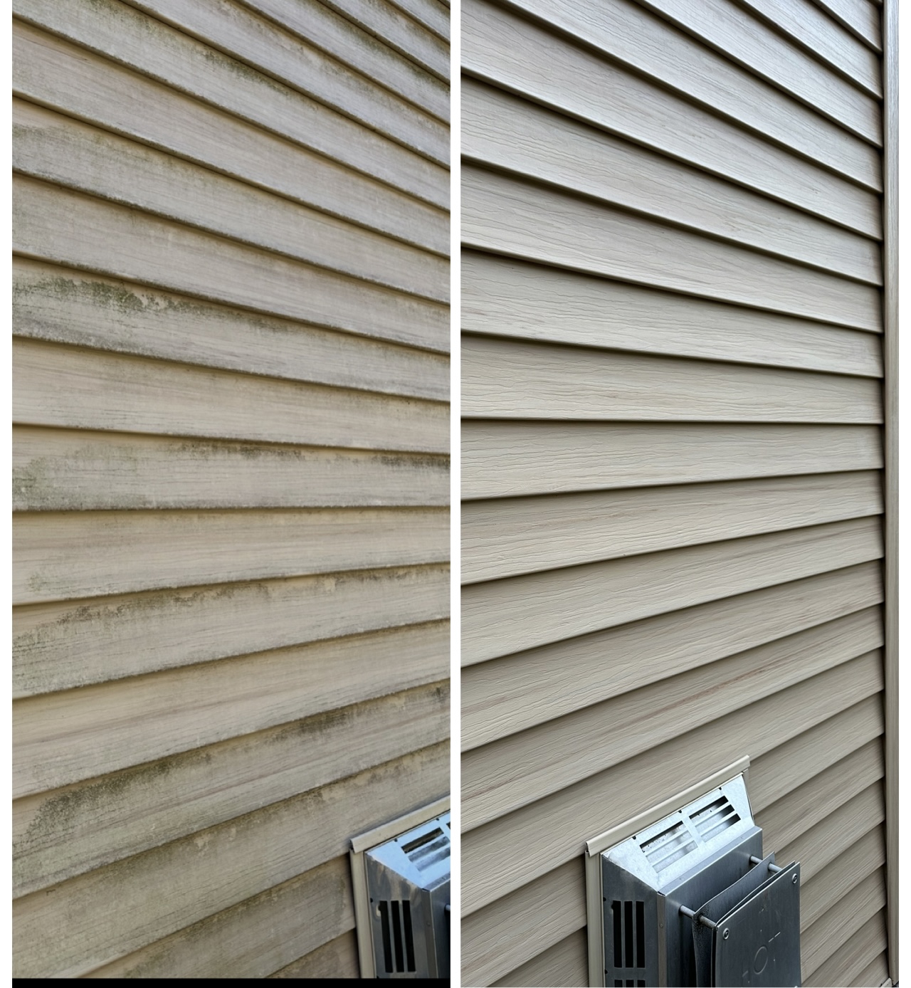 House and siding soft wash — before and after