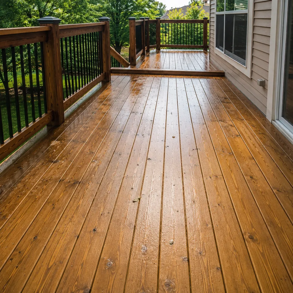 Deck and fence cleaning — after
