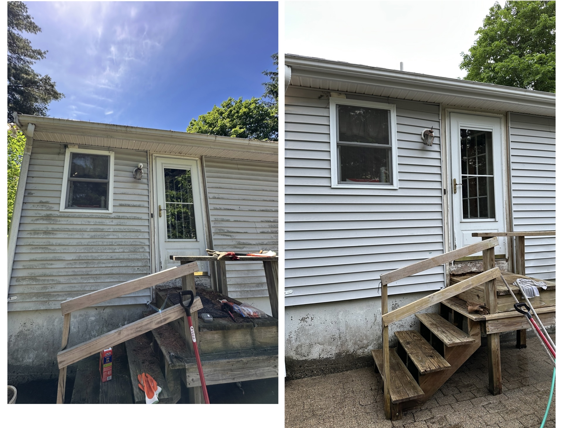 House and siding soft wash — before and after